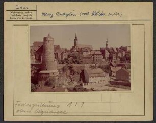 Blick auf die Stadt Bautzen. : Pohlad na město Budyšin.