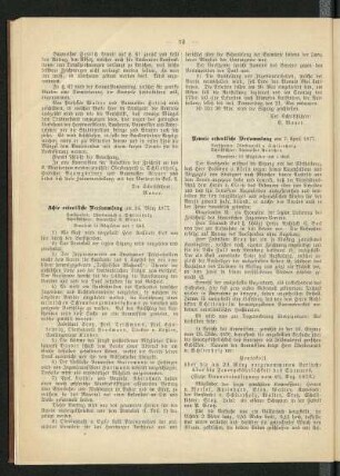 Achte ordentliche Versammlung am 24. März 1877