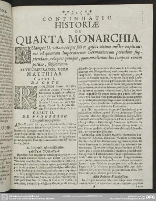 Continuatio Historiae De Quarta Monarchia [ & Continuatio Nova Historiae De Quarta Monarchia]