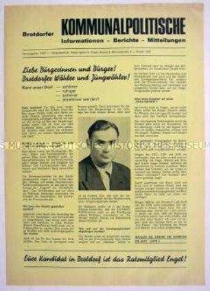 Propagandaflugblatt der DKP zur Kommunalwahl in Brotdorf