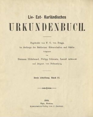 Liv-, est- und kurländisches Urkundenbuch : nebst Regesten. 1. Abteilung, 1460-1472