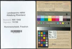 Entnazifizierung Friedrich Rommerscheidt , geb. 01.12.1922 (Kaufmaennischer Angestellter)