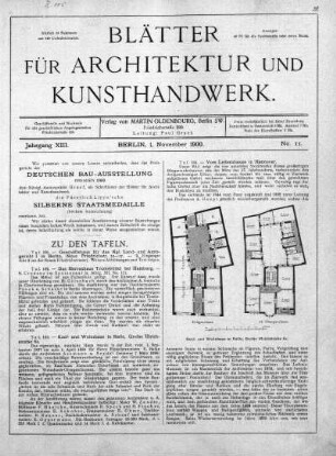 No. 11, 1. November 1900