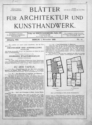 No. 11, 1. November 1900