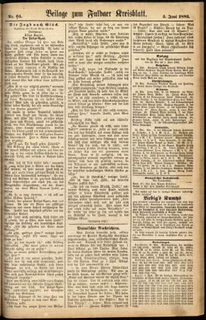 Zweite Ausgabe vom Samstag, den 03. Juni 1882.