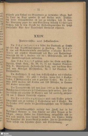 XXIV. Unterrichts- und Schulwesen. XXV. Vormundschafts- und Erziehungswesen