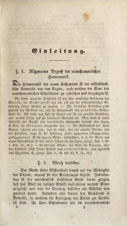 Die Hermeneutik des Neuen Testaments systematisch dargestellt, 1. Die hermeneutische Grundlehre