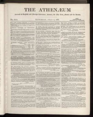 THE ATHENAEUM Journal of English and foreign Literature, the fine Arts, Music and the Drama.