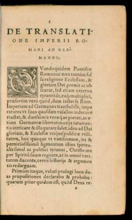 De Translatione Imperii Romani Ad Germanos.