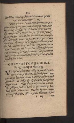 Chrysostomus Homilia 47. in caput Matth. 13.