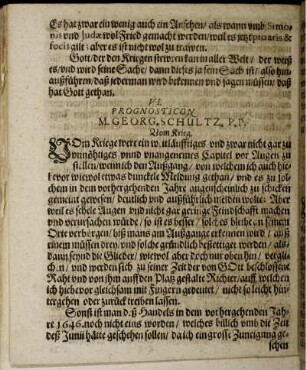 VI. Prognosticon. Vom Krieg