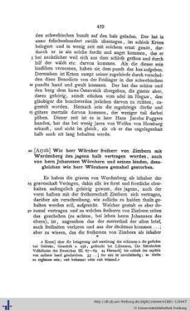 Wie herr Wörnher freiherr von Zimbern mit Werdenberg des jagens halb vertragen worden...