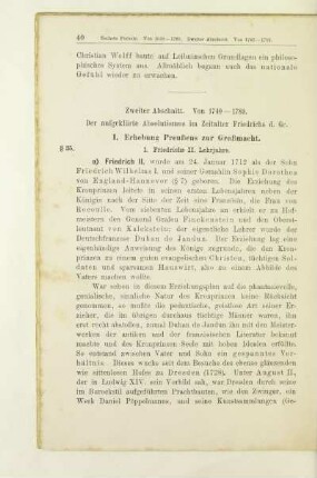 Zweiter Abschnitt. Von 1740- 1789. Der aufgeklärte Absolutismus im Zeitalter Friedrichs d. Gr.