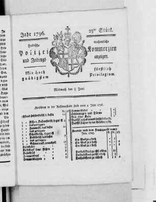 23tes Stück., Ausgabe vom 8. Juni 1796