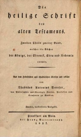 Die Bücher der Könige, der Chronik, Esra und Nehemia