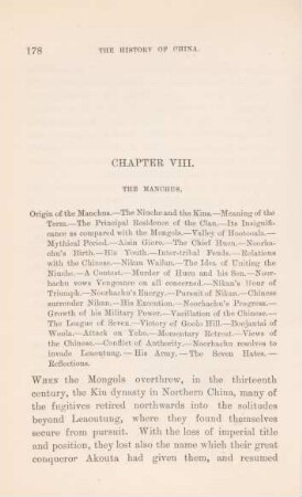 Chapter VIII. The Manchus