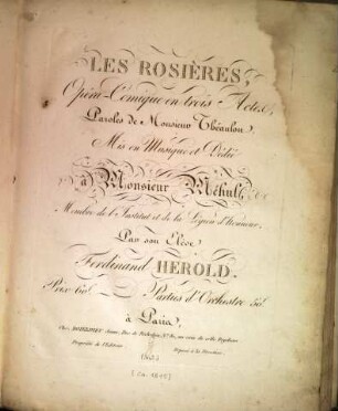 Les rosières : opéra-comique en 3 actes ; paroles de Théaulon
