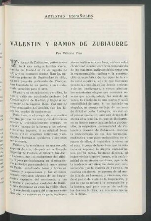 Artistas españoles: Valentín y Ramón de Zubiaurre