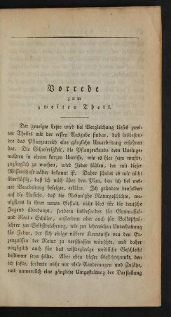Vorrede zum zweiten Theil.
