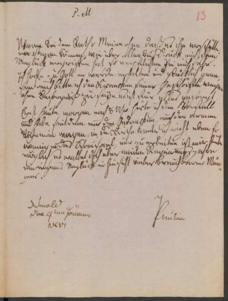 Brief von Pauline (Lippe, Fürstin) an Friedrich Simon Leopold Petri