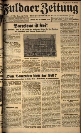 Ausgabe vom Freitag, den 27. Januar 1939.