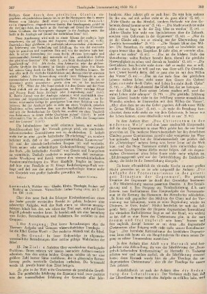 387-389 [Rezension] Loewenich, Walther von, Glaube, Kirche, Theologie
