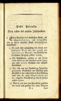 Erste Periode. Vom ersten bis vierten Jahrhundert.