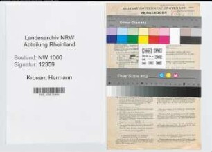 Entnazifizierung Hermann Kronen, geb. 31.01.1884 (Landesobersekretaer)