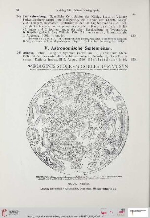 V. Astronomische Seltenheiten (Nr. 243 - 250)