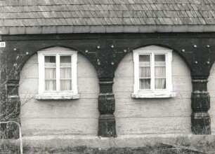 Obergurig-Kleindöbschütz, Wilthener Straße 11. Ehemaliger Gasthof "Kuchenhäusel" (1817). Umgebindeteil