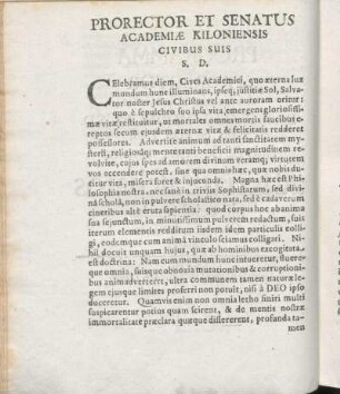 Prorector Et Senatus Academiæ Kiloniensis Civibus Suis S. D.