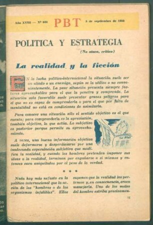 La realidad y la ficción : Política y estrategia - (No ataco, crítico)