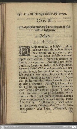 Cap. III. De Signis militaribus & Instrumentis Musicis militiae destinatis