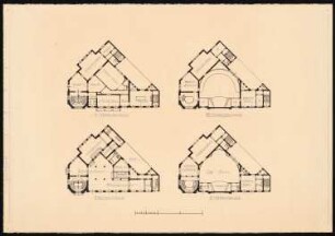 Geschäftshaus Knesebeck-/Hardenbergstraße, Berlin-Charlottenburg: Grundriss EG, 1. OG, 2. OG, 3. OG