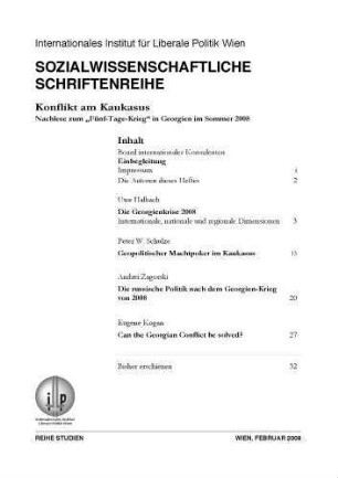Machtpoker am Kaukasus : Nachlese zum Fünf-Tage-Krieg in Georgien im Sommer 2008