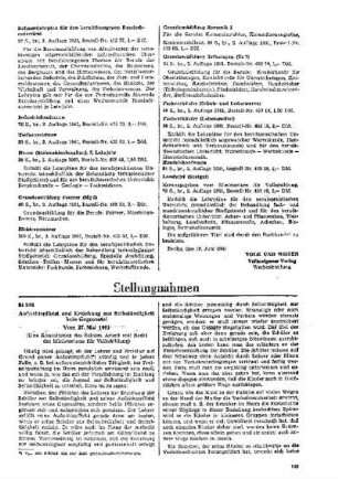 Aufsichtspflicht und Erziehung zur Selbständigkeit kein Gegensatz : 3/61 Vom 27. Mai 1961 ; [Stellungnahmen]