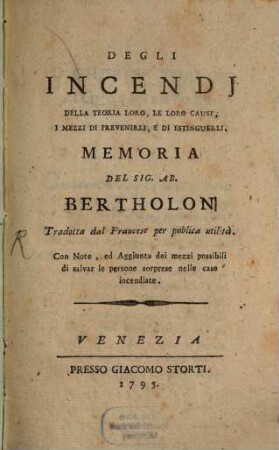 Degli incendi ... memoria