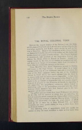 The Royal Colonial Tour.