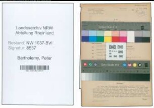 Entnazifizierung Peter Bartholemy , geb. 01.02.1898 (Meister)