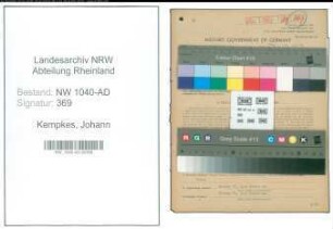 Entnazifizierung Johann Kempkes , geb. 09.01.1901 (Gemeindevertreter)