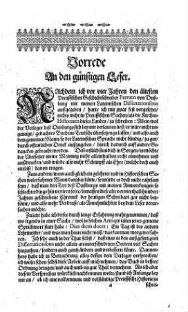 Vorrede. An den günstigen Leser