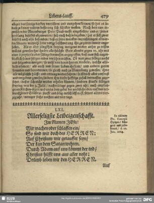 LXI. Allerseligste Leibeigenschafft