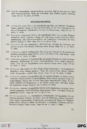 Stangenwaffen (Nr. 1247-1265)