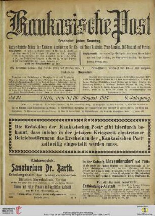 No. 31 (3./16. August 1914)