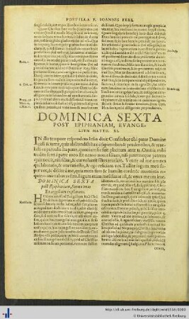 Dominica Sexta Post Epiphaniam.
