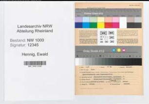 Entnazifizierung Ewald Hennig, geb. 05.03.1886 (Landesoberinspektor)