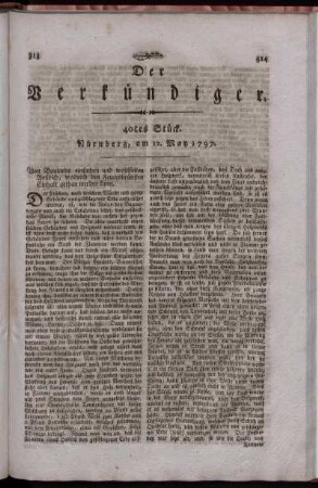 40tes Stück. Nürnberg, am 12. May 1797