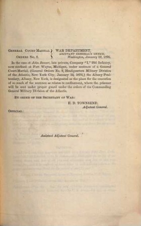 General court-martial orders no. .... 1876