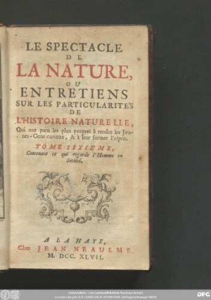 Tome Sixième: Contenant ce qui regarde l'Homme en Société