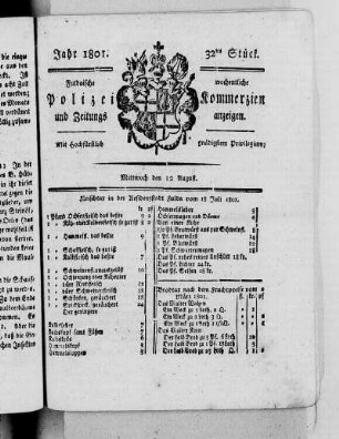 32tes Stück, Ausgabe vom 12. August 1801
